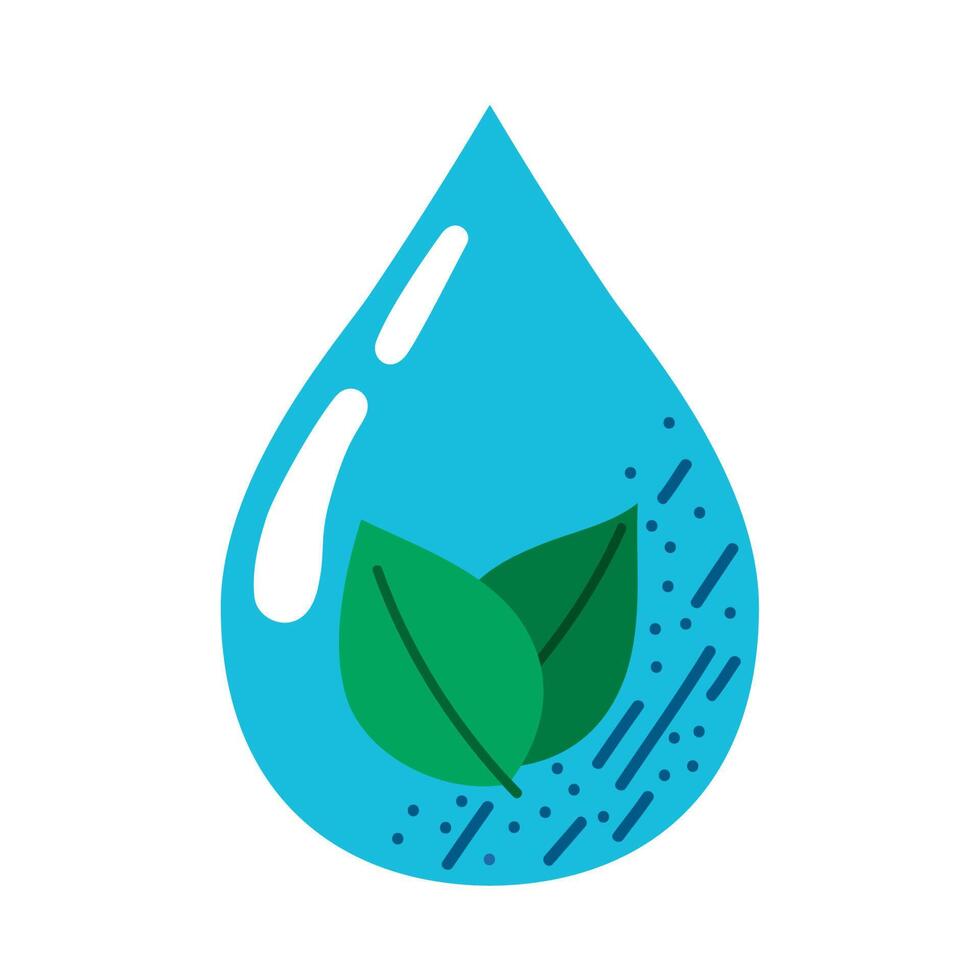 water drop with leafs vector