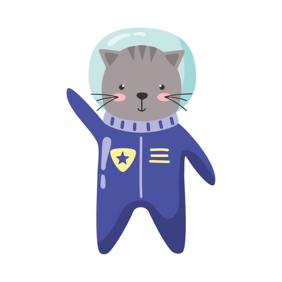 cute astronaut cat vector