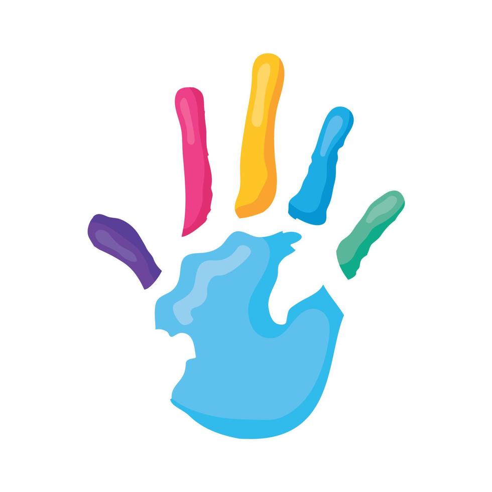 colors paint hand print vector