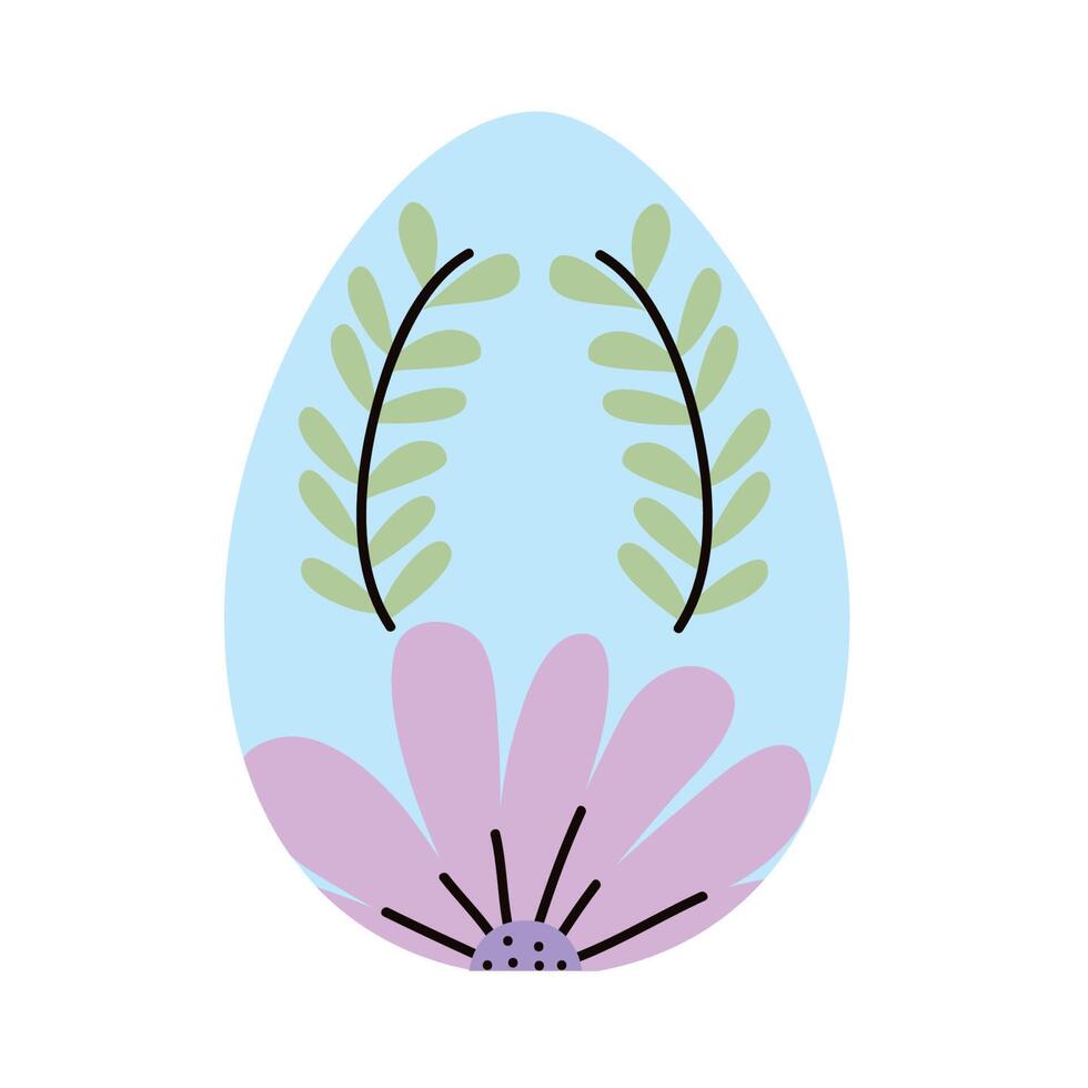 floral easter egg painted vector