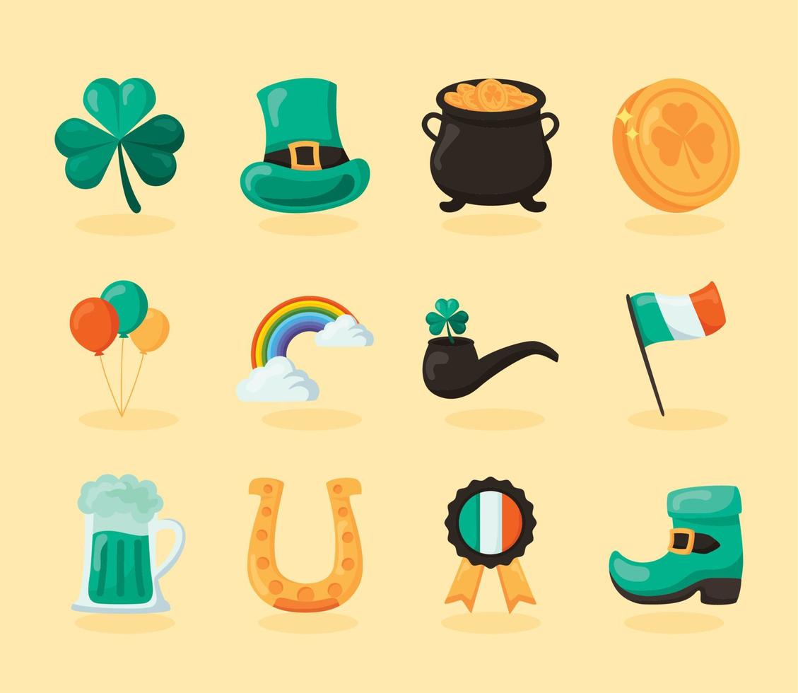 icons collection st patricks day vector