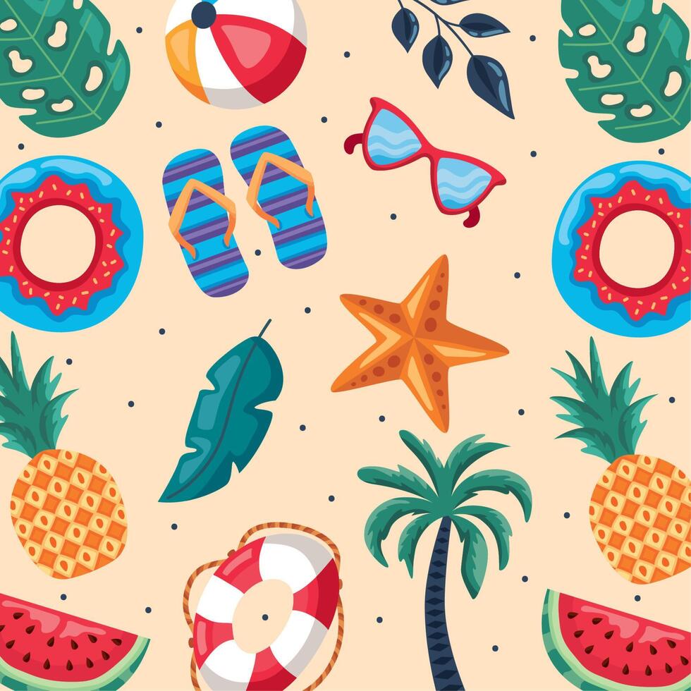 hello summer pattern vector