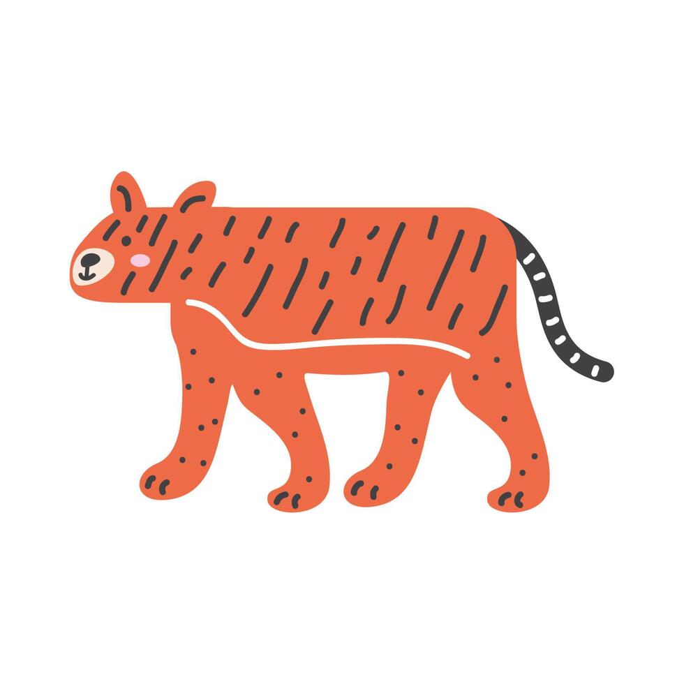 tigre, garabato, carácter vector