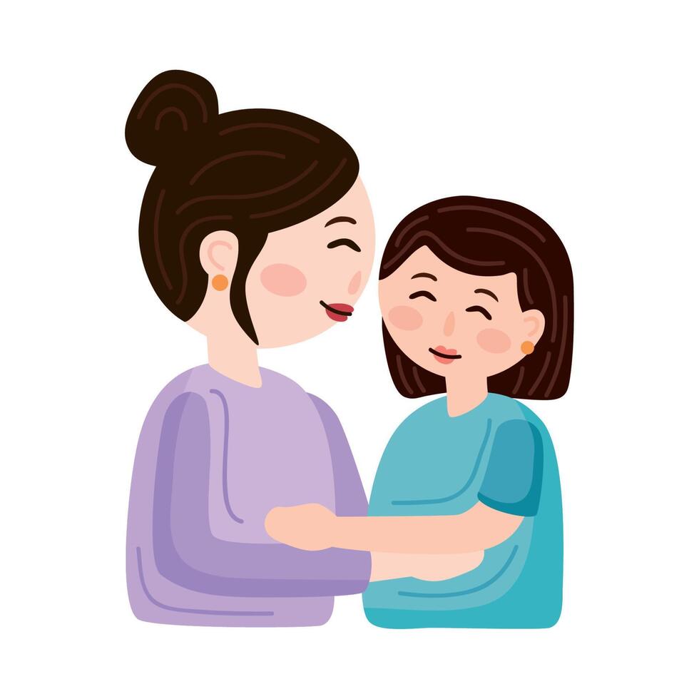 daughter and moon vector