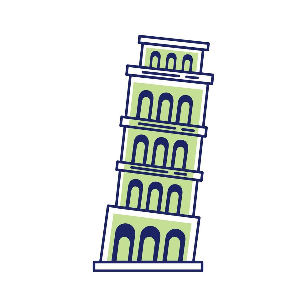 tower of pisa italian vector