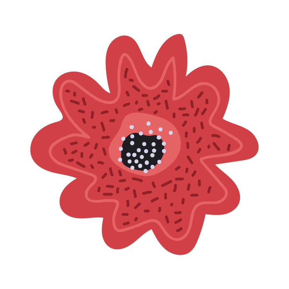 red flower garden vector