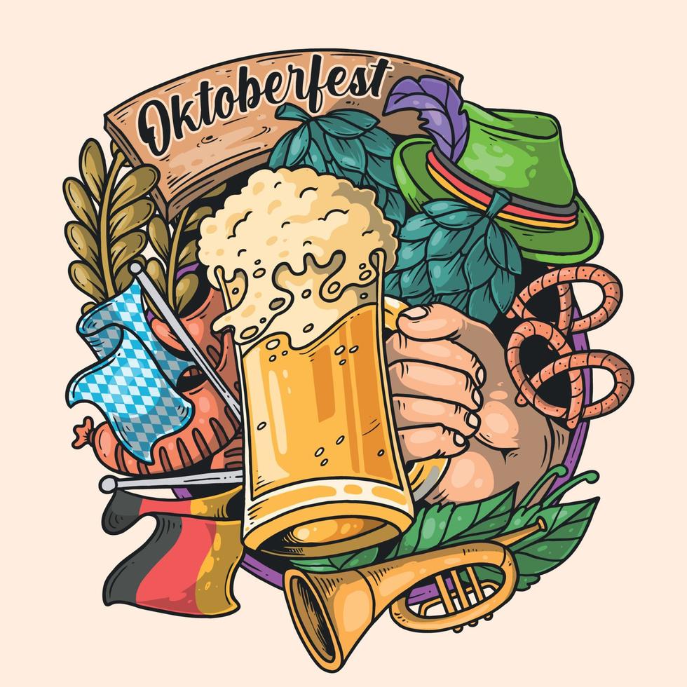 Oktoberfest Beer Party Concept vector