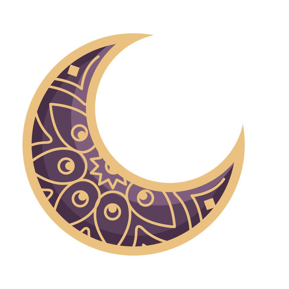 purple and golden moon vector