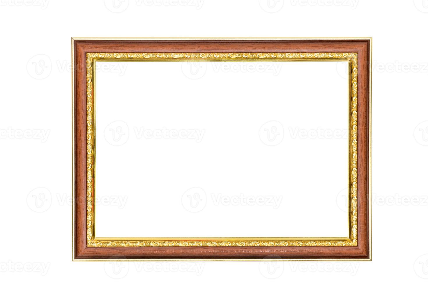 antique golden brown picture frame isolated on white background,clipping path photo