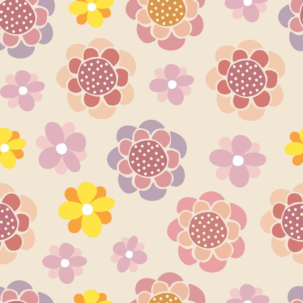 Seamless pattern of spring flowers. Digital scrap paper vector