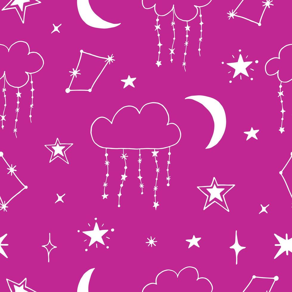 Seamless pattern of night starry sky vector