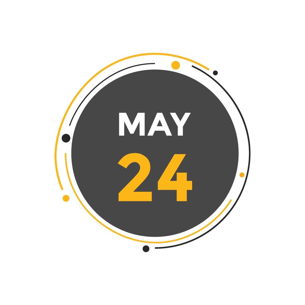 may 24 calendar reminder. 24th may daily calendar icon template. Calendar 24th may icon Design template. Vector illustration