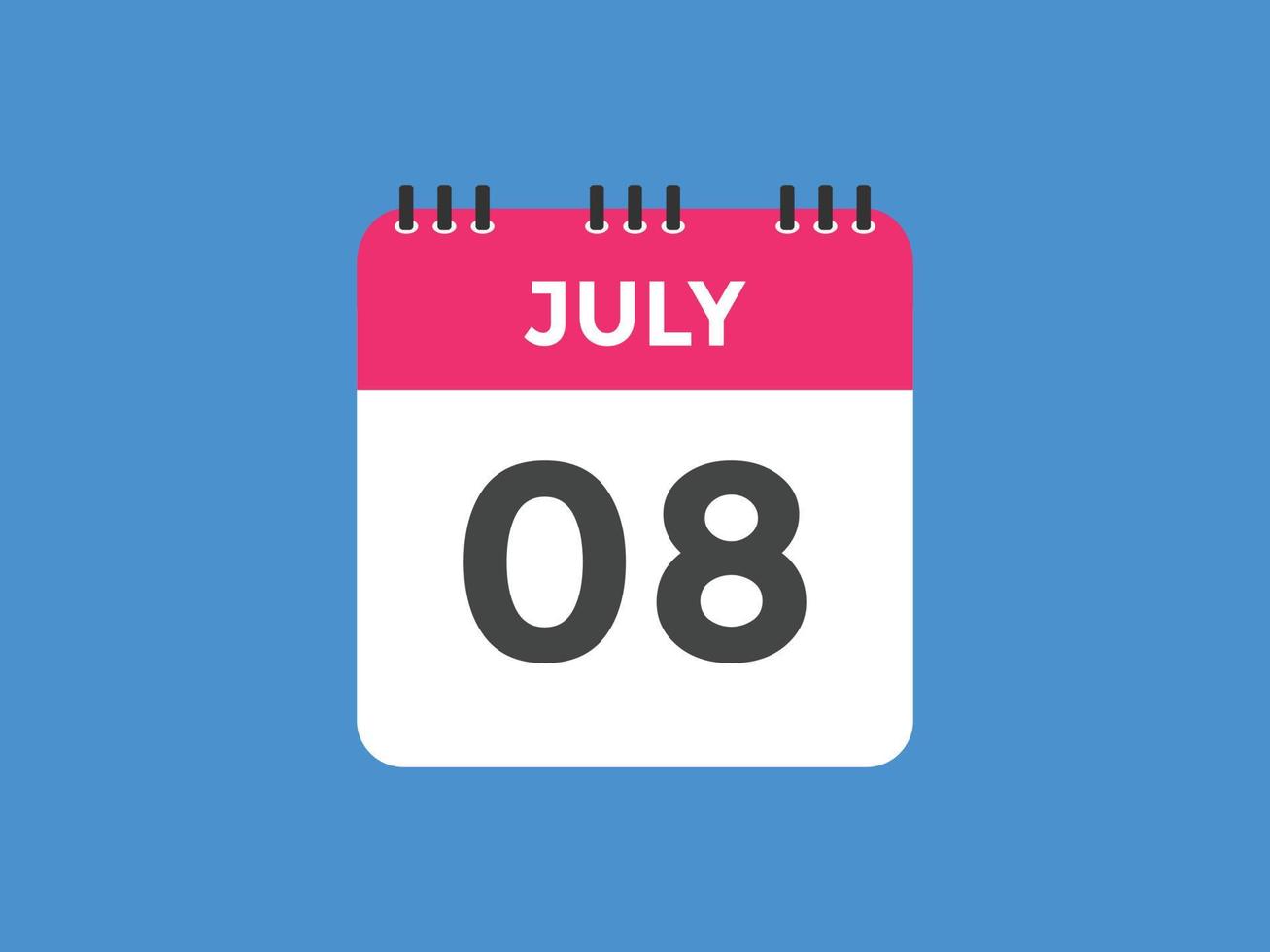 july 8 calendar reminder 8th july daily calendar icon template july 8 calendar reminder 8th july daily calendar icon template