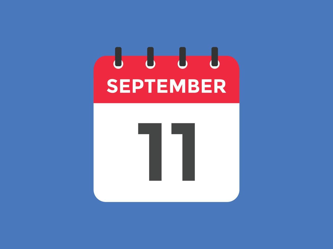 september 11 calendar reminder. 11th september daily calendar icon template. Calendar 11th september icon Design template. Vector illustration