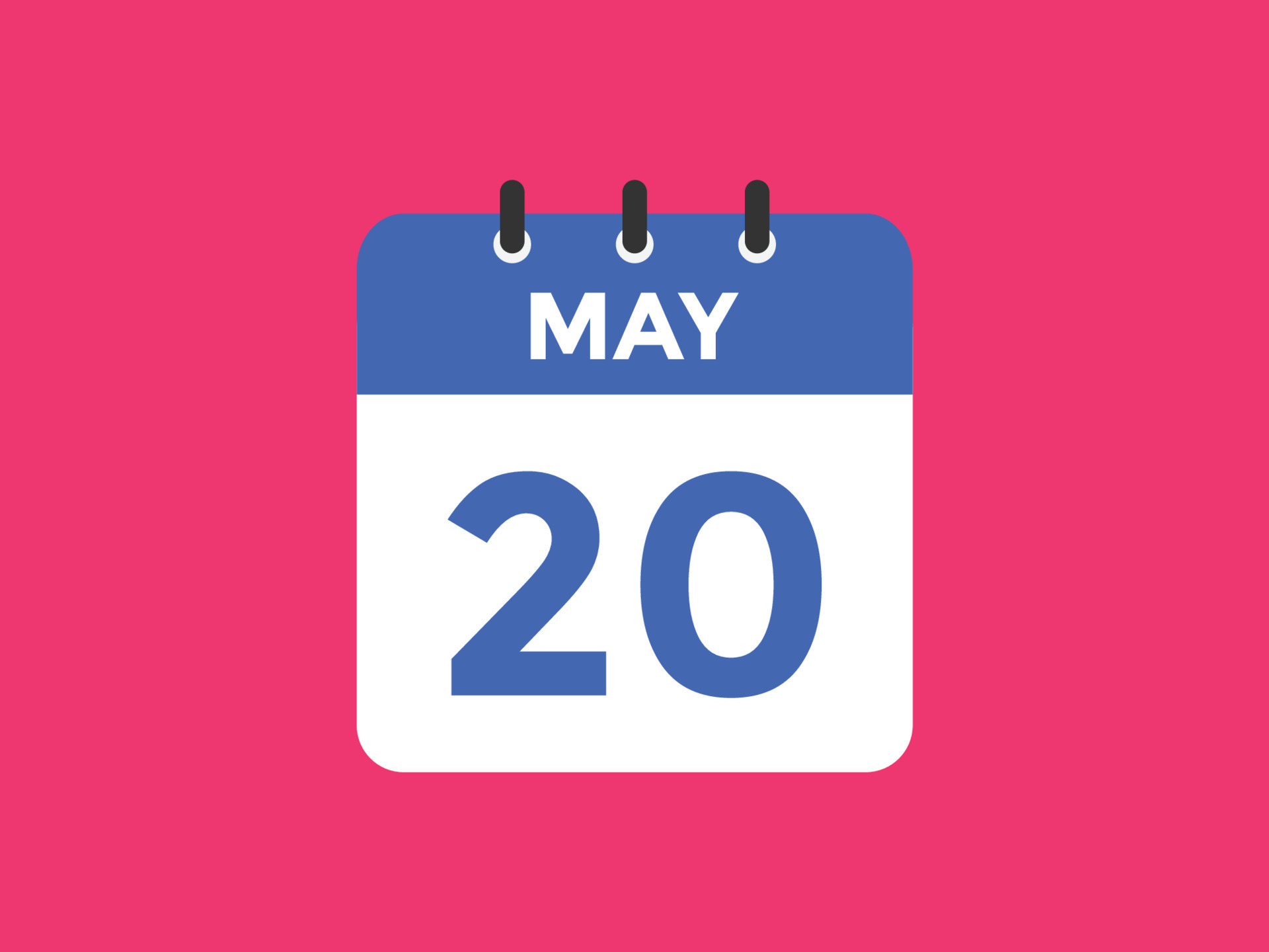may 20 calendar reminder. 20th may daily calendar icon template