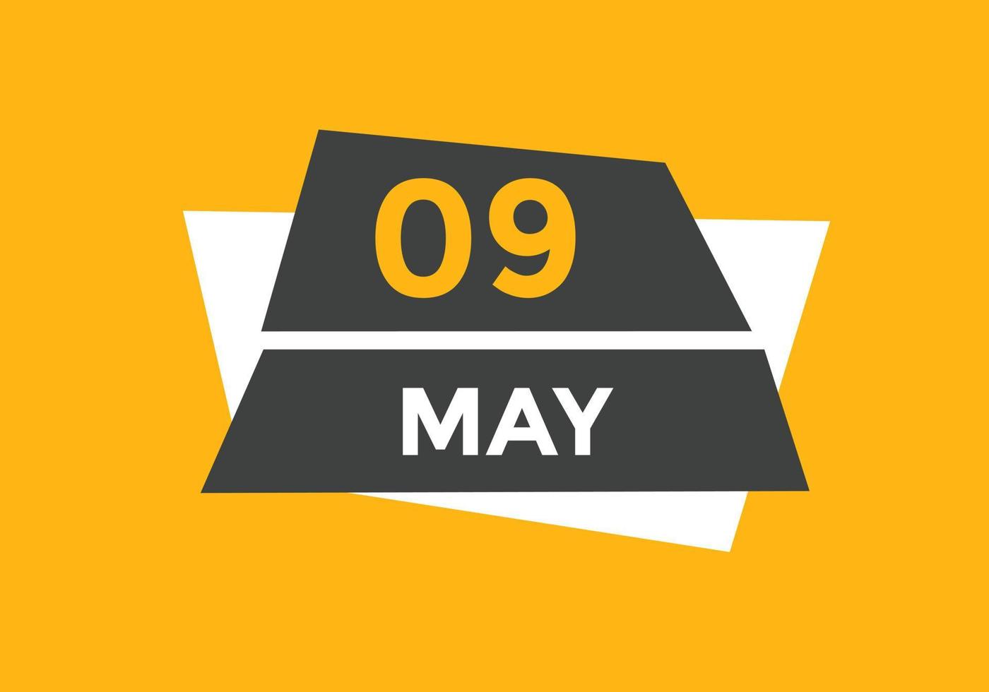 may 9 calendar reminder. 9th may daily calendar icon template. Calendar 9th may icon Design template. Vector illustration