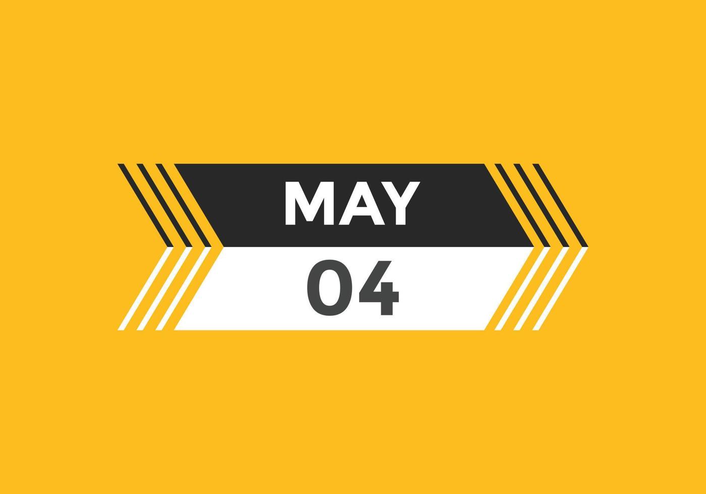 4 de mayo calendario recordatorio. Plantilla de icono de calendario diario del 4 de mayo. plantilla de diseño de icono de calendario 4 de mayo. ilustración vectorial vector