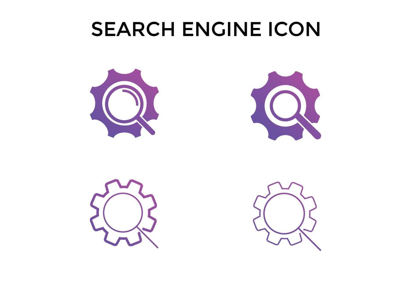 conjunto de iconos de motor de búsqueda vector