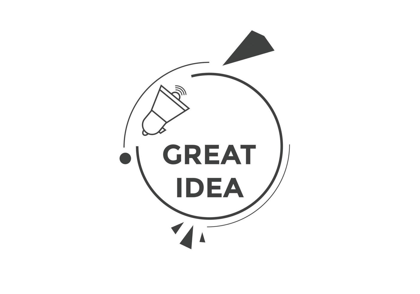 botón de texto de gran idea. burbuja de discurso de gran idea. ilustración de vector de plantilla web de texto de gran idea.