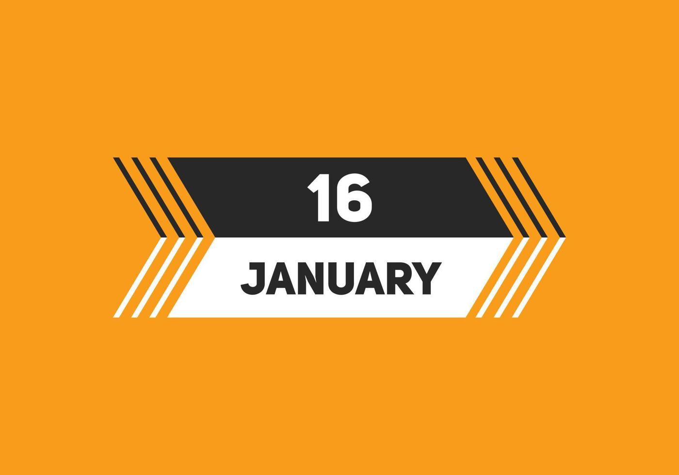 january 16 calendar reminder. 16th january daily calendar icon template. Calendar 16th january icon Design template. Vector illustration