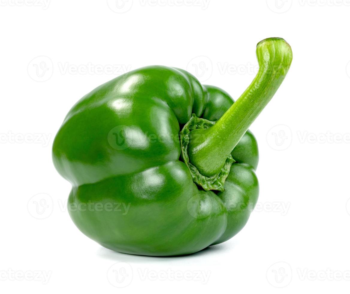 green sweet bell pepper  isolated on white background photo