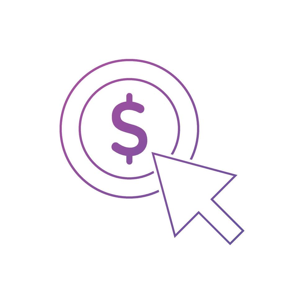 Pay per click icons. Concept for SEO, payment collection and web design. PPC icon vector