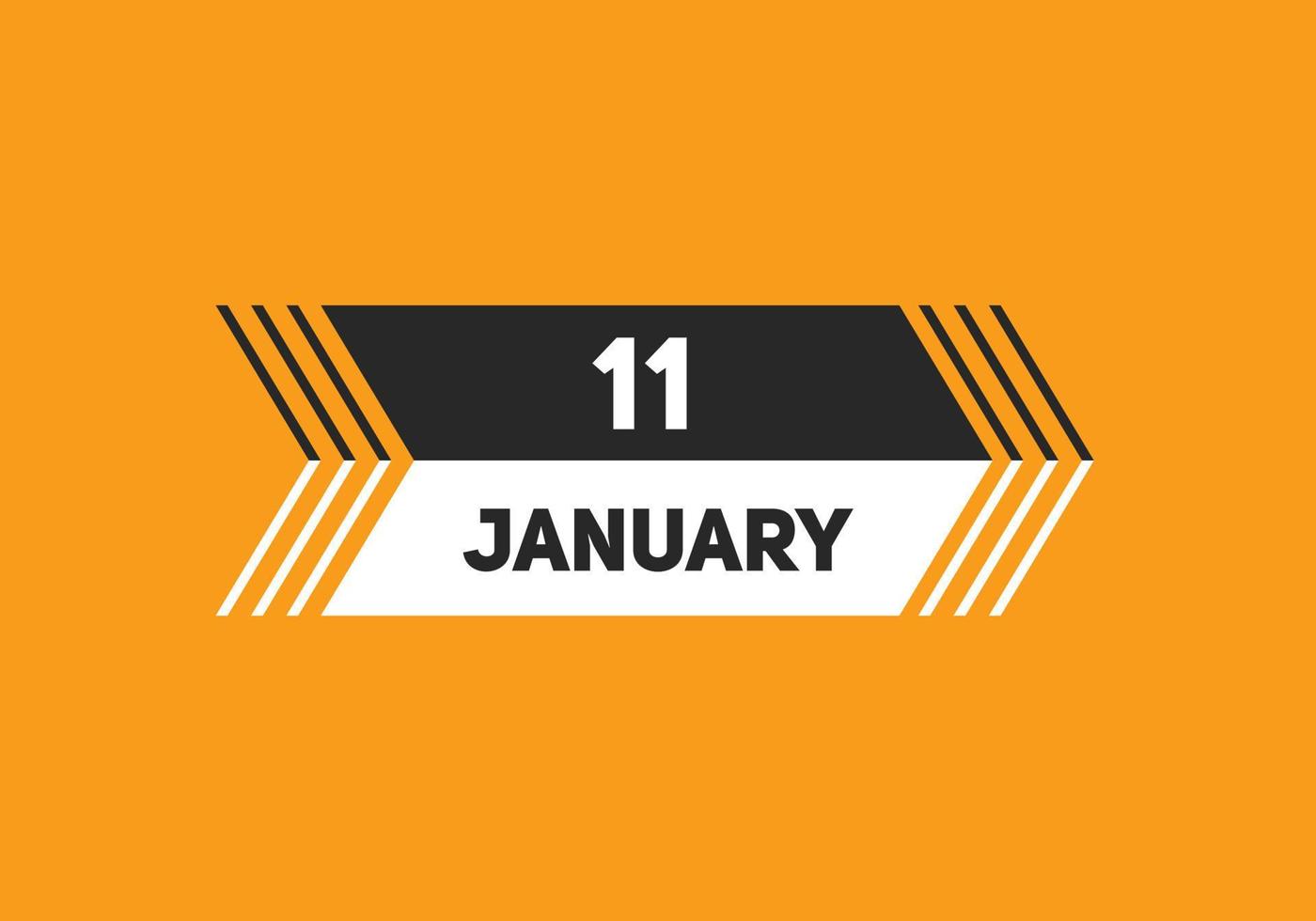 january 11 calendar reminder. 11th january daily calendar icon template. Calendar 11th january icon Design template. Vector illustration