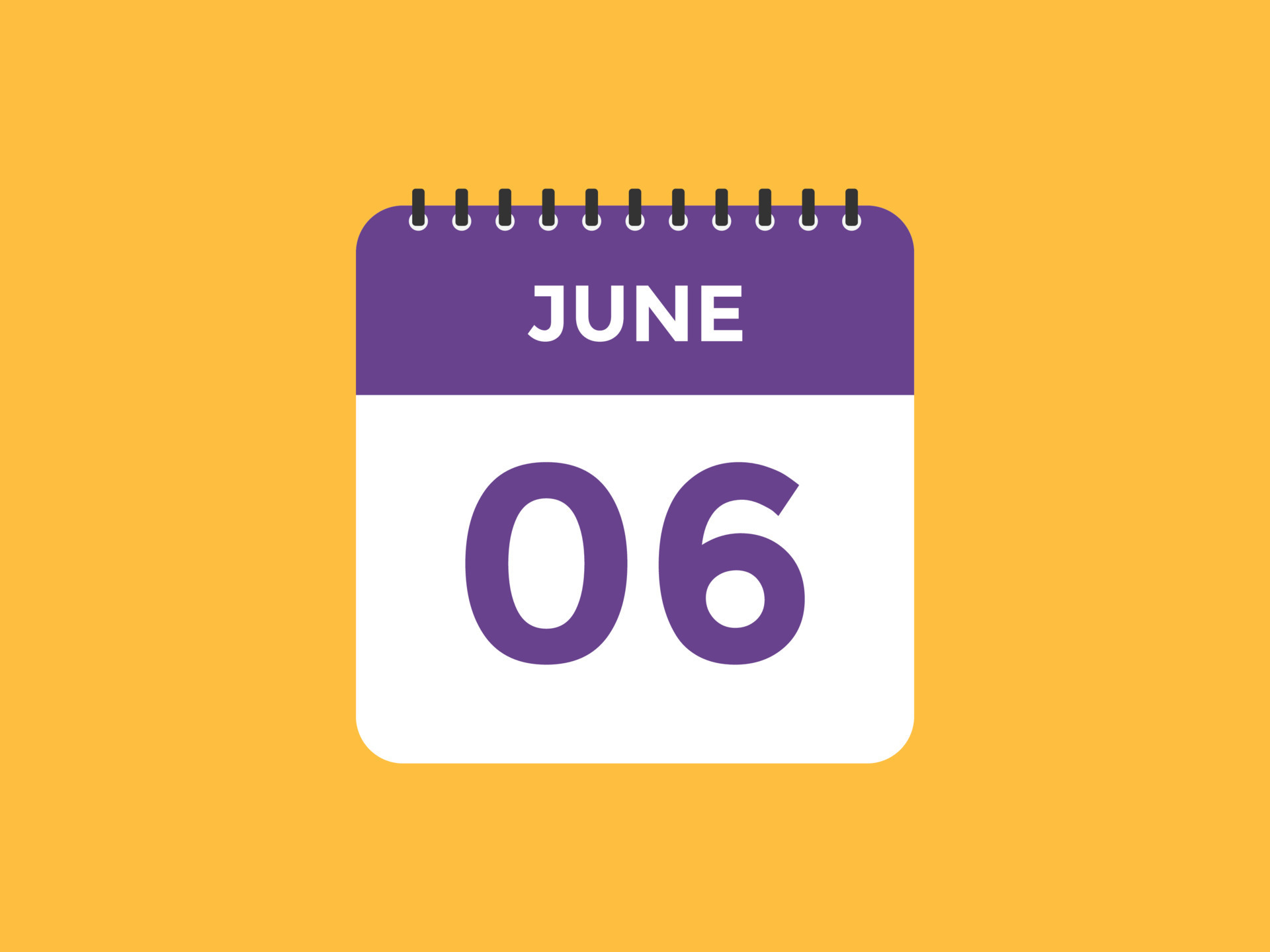 June 6 Calendar Reminder 6th June Daily Calendar Icon Template june-6-calendar-reminder-6th-june-daily-calendar-icon-template