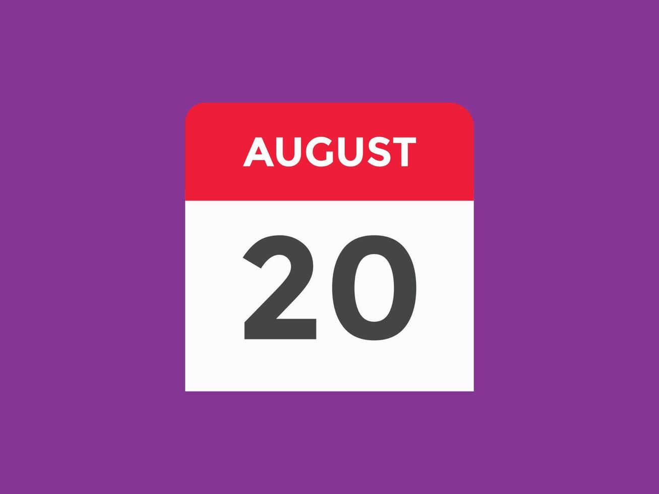 august 20 calendar reminder 20th august daily calendar icon template august 20 calendar reminder 20th august daily calendar icon template