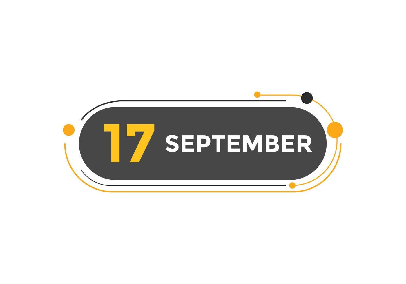 september 17 calendar reminder. 17th september daily calendar icon template. Calendar 17th september icon Design template. Vector illustration