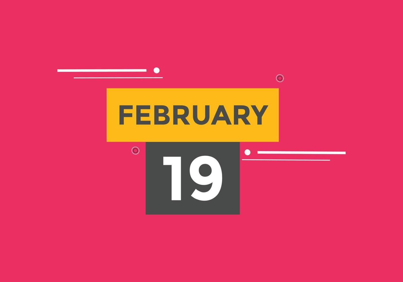 february 19 calendar reminder. 19th february daily calendar icon template.  Calendar 19th february icon Design template. Vector illustration 11060460  Vector Art at Vecteezy
