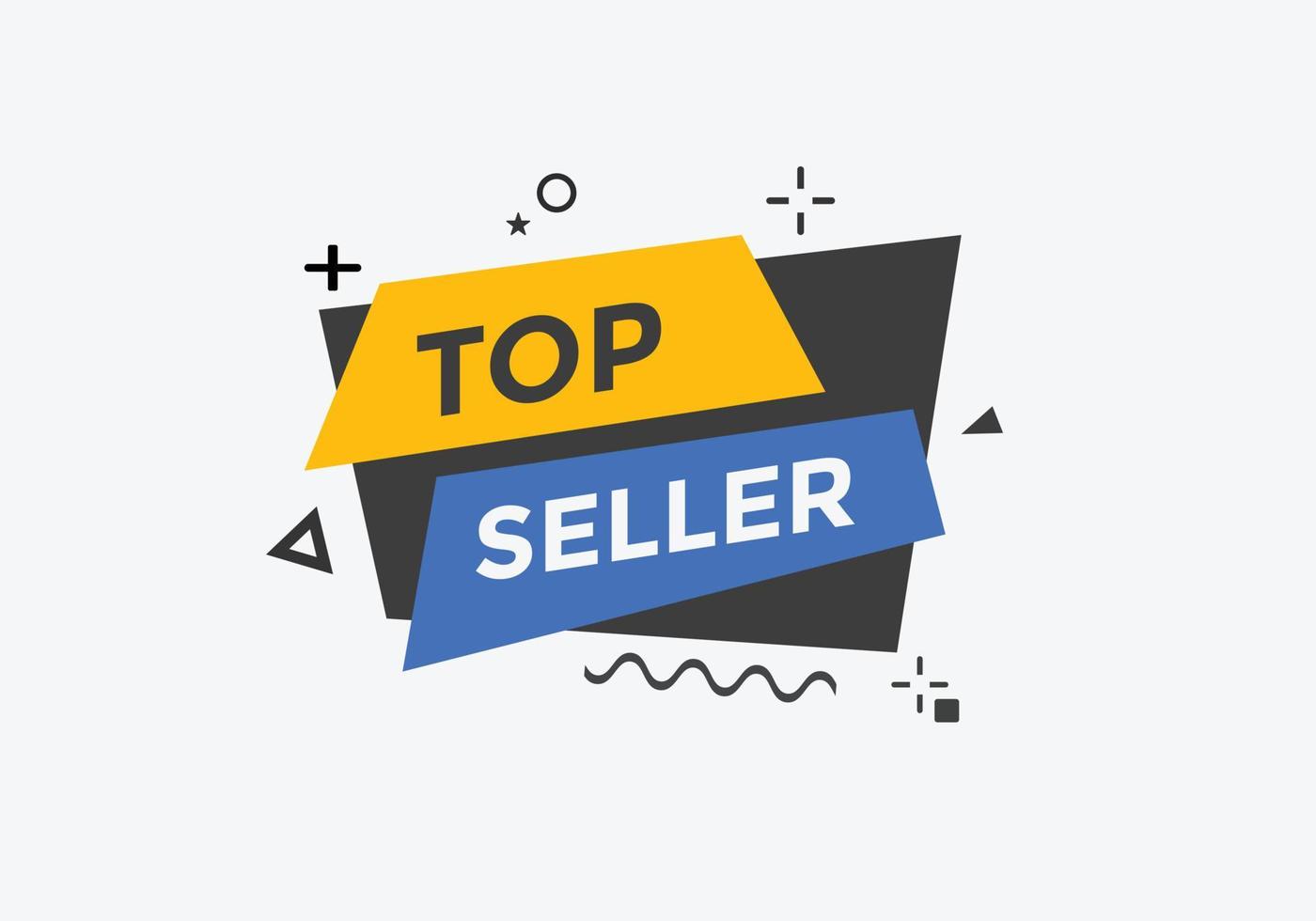 botón de texto del vendedor superior. burbuja de diálogo. banner web colorido de mejor vendedor. ilustración vectorial vector