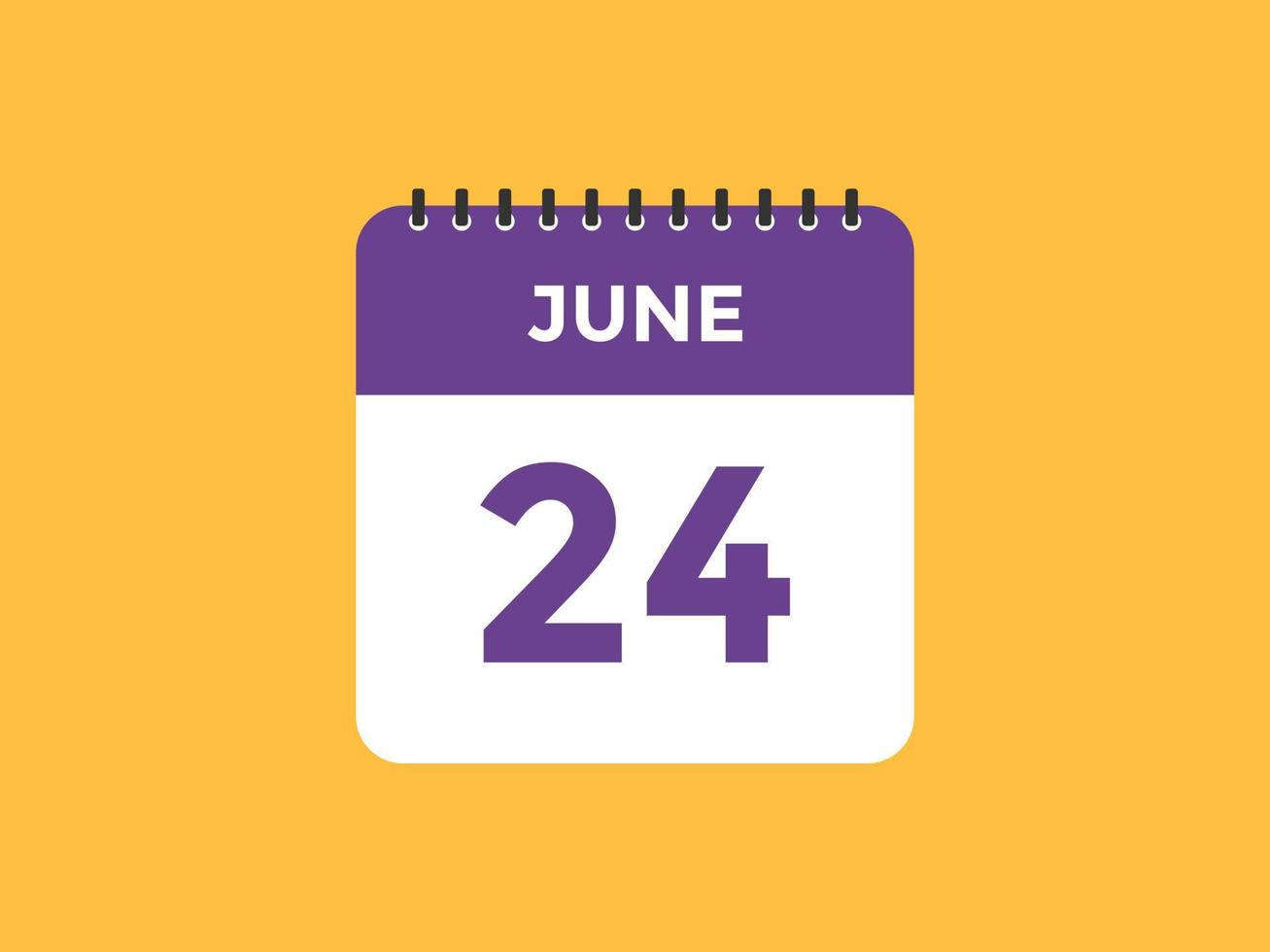 june 24 calendar reminder. 24th june daily calendar icon template. Calendar  24th june icon Design template. Vector illustration 11052093 Vector Art at  Vecteezy