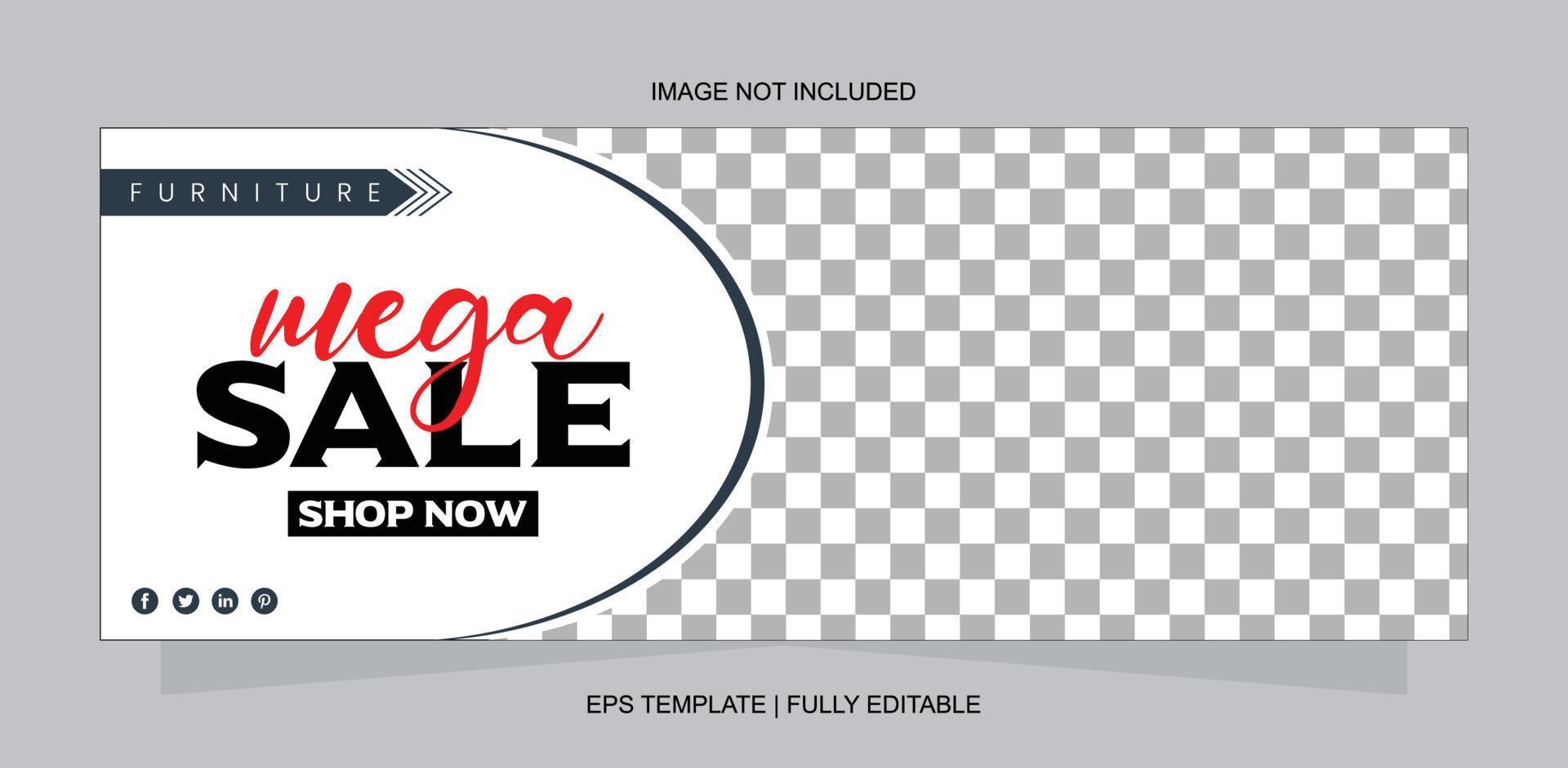 Mega Sale Banner Design Template vector