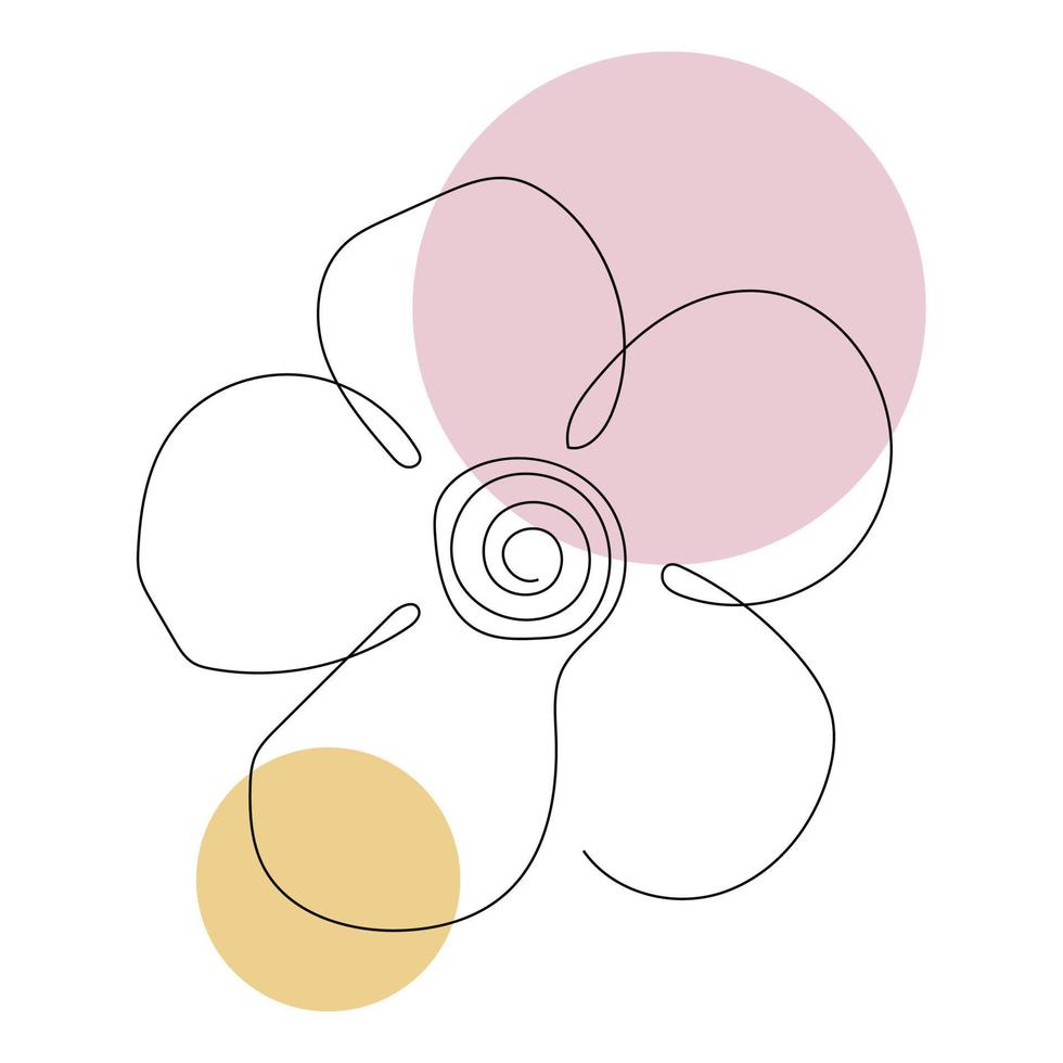 Flower line art. Contour drawing. Minimalism art. vector