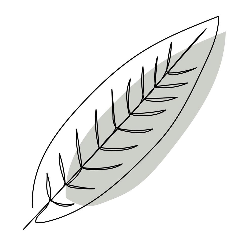 arte de línea de hojas de plantas. dibujo de contorno arte minimalista. vector