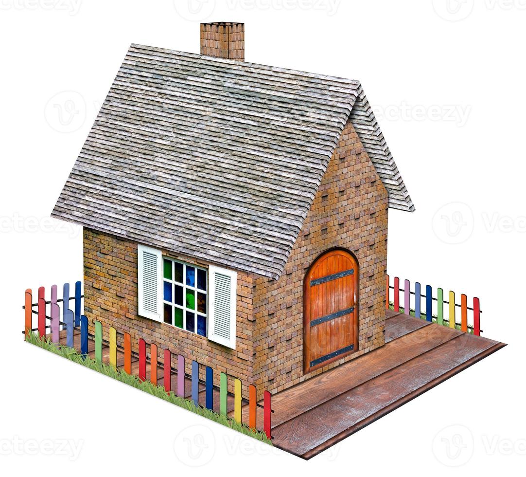 toy house isolated on white background photo