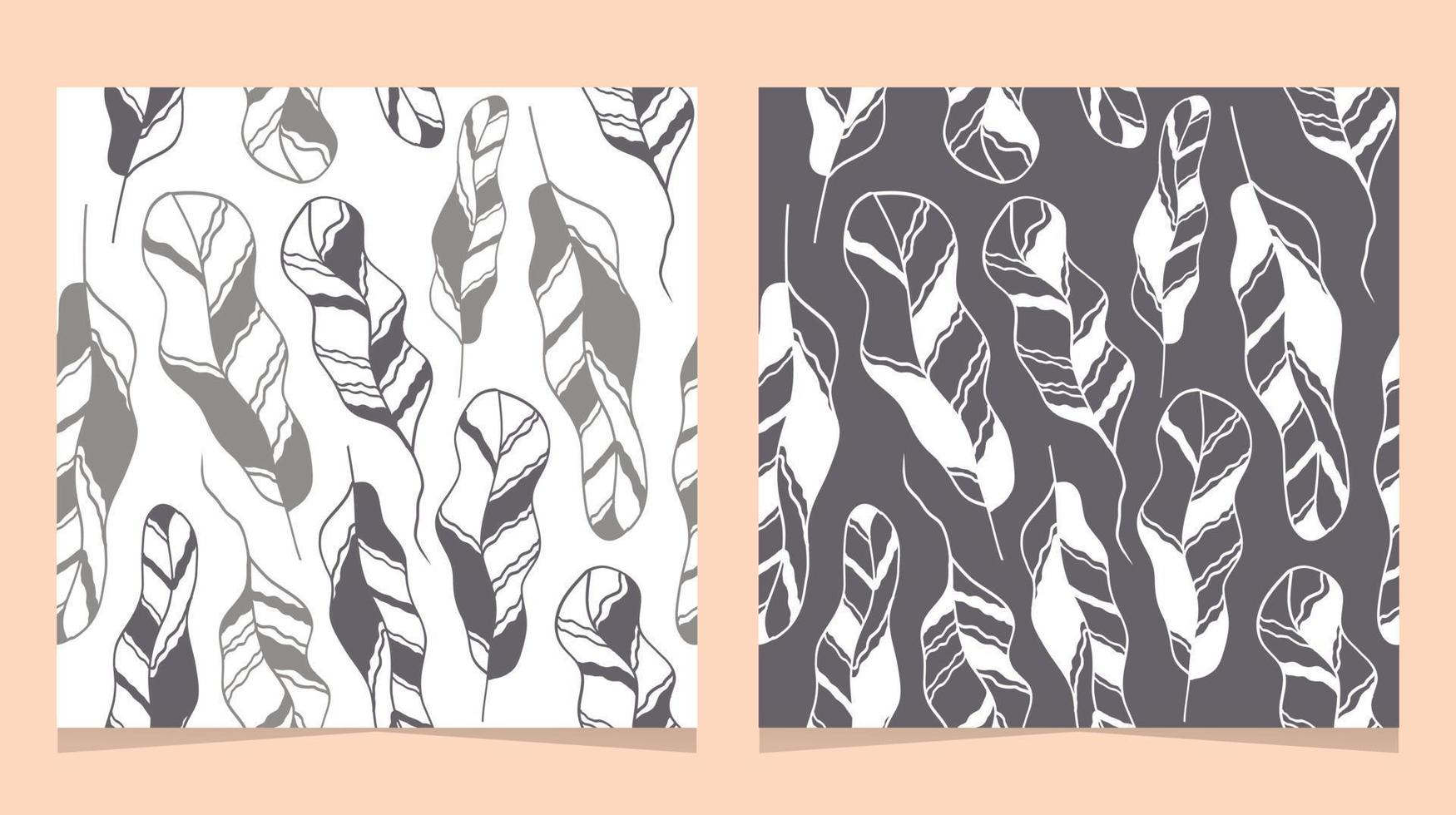 flat monochrome vector seamless pattern. foliage abstract pattern. perfect for wrapping paper, fabric, or wall paper