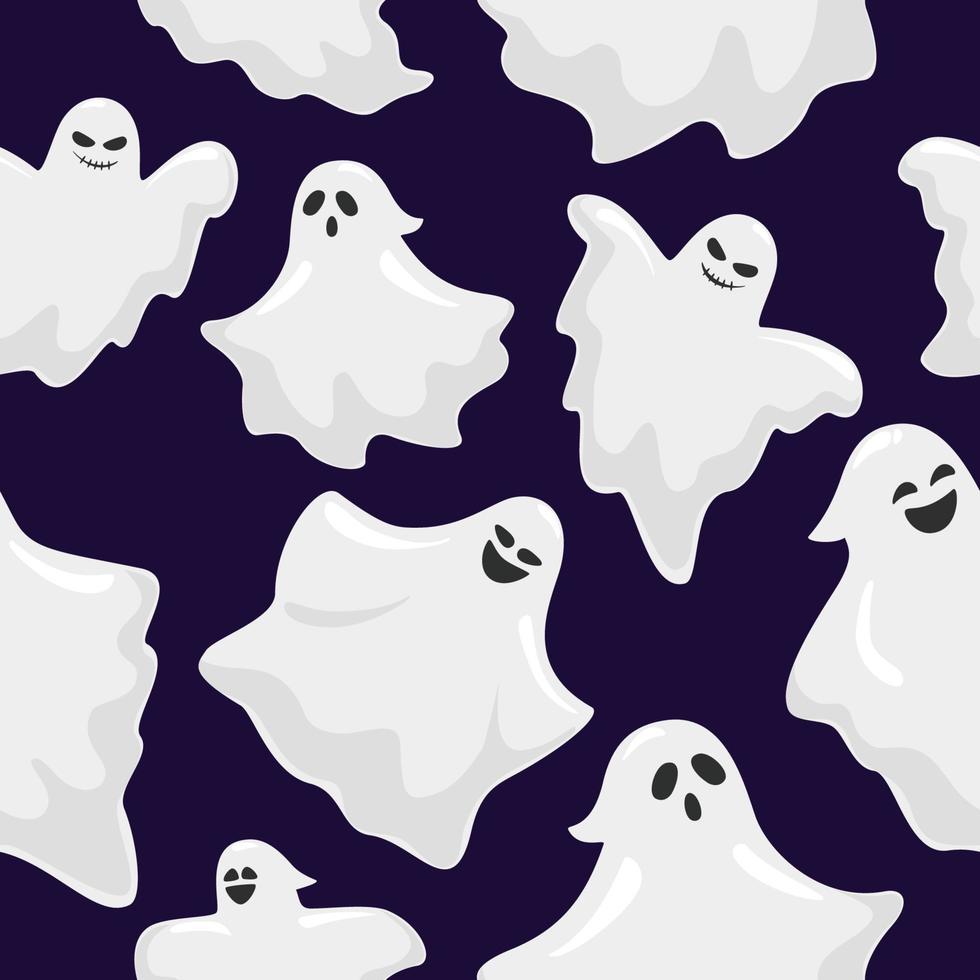 Halloween seamless pattern with ghosts. Holiday spooky pattern for your ...