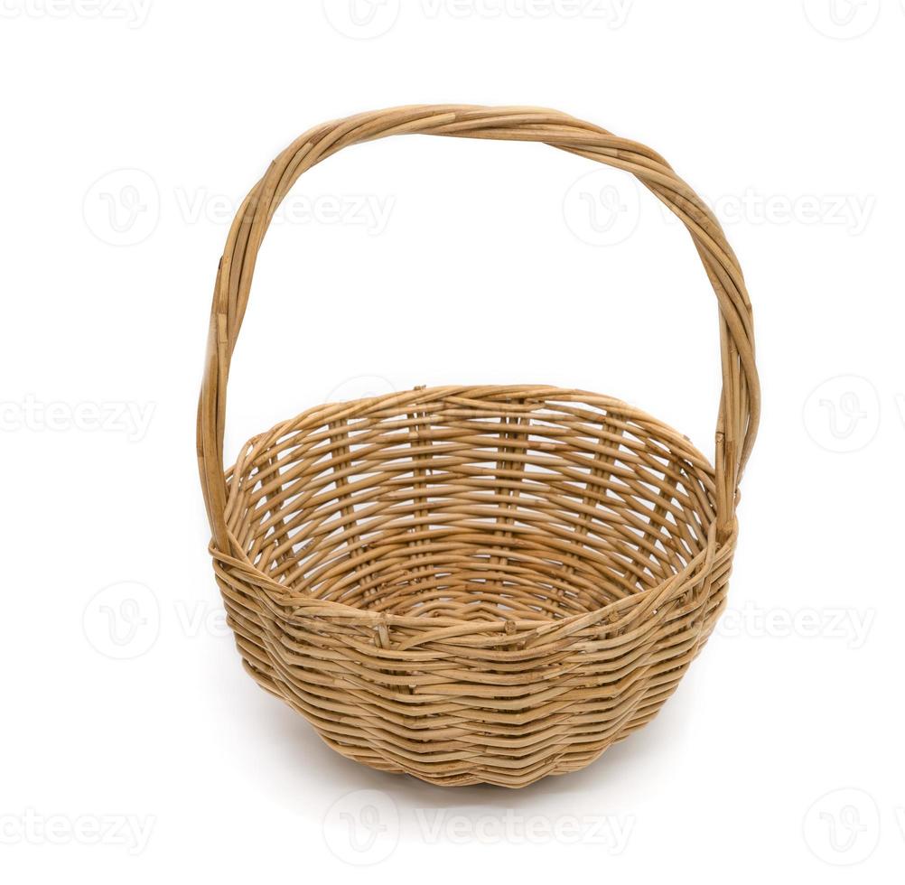 wicker basket isolated on a white background photo