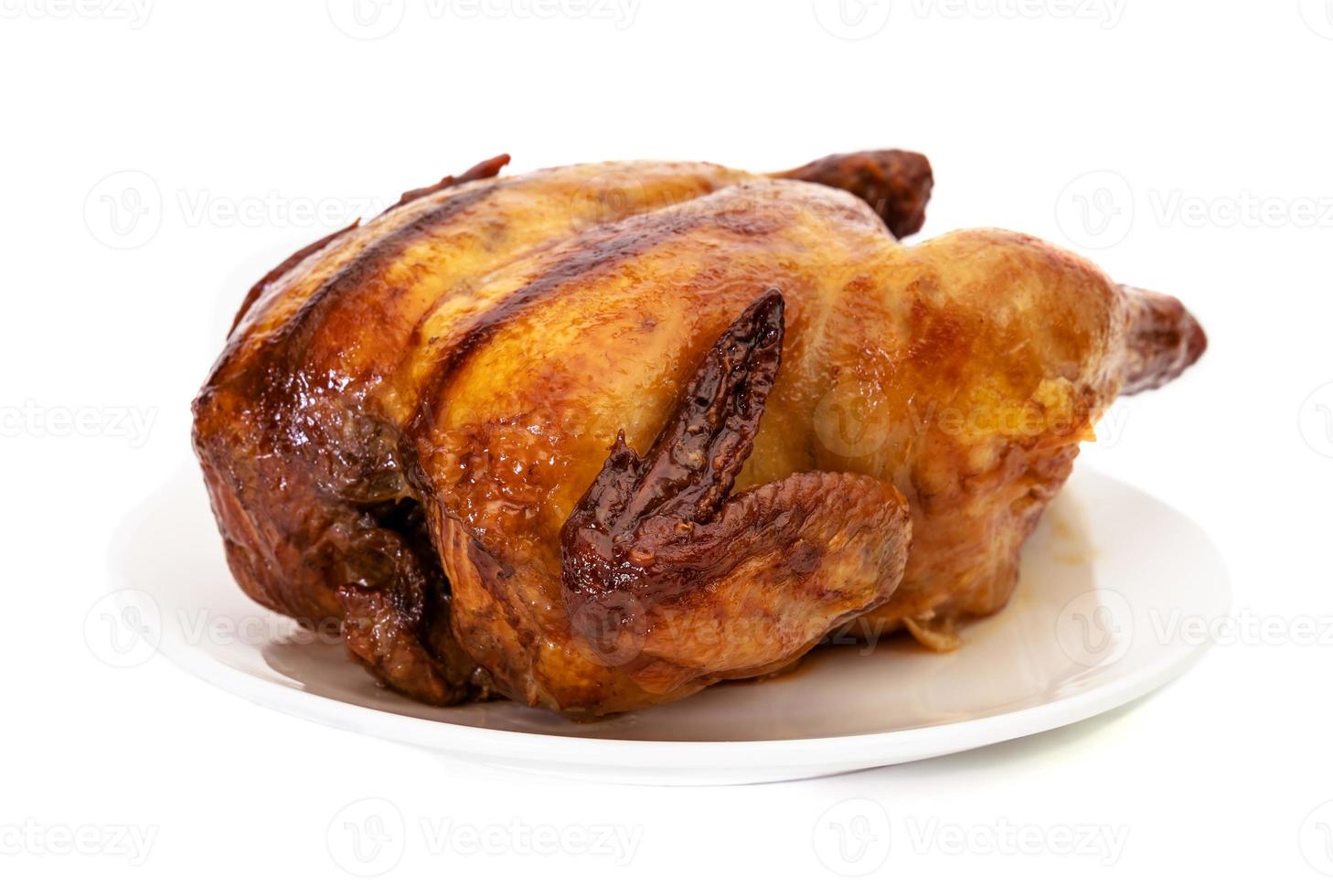 roasting chicken isolated on white background photo