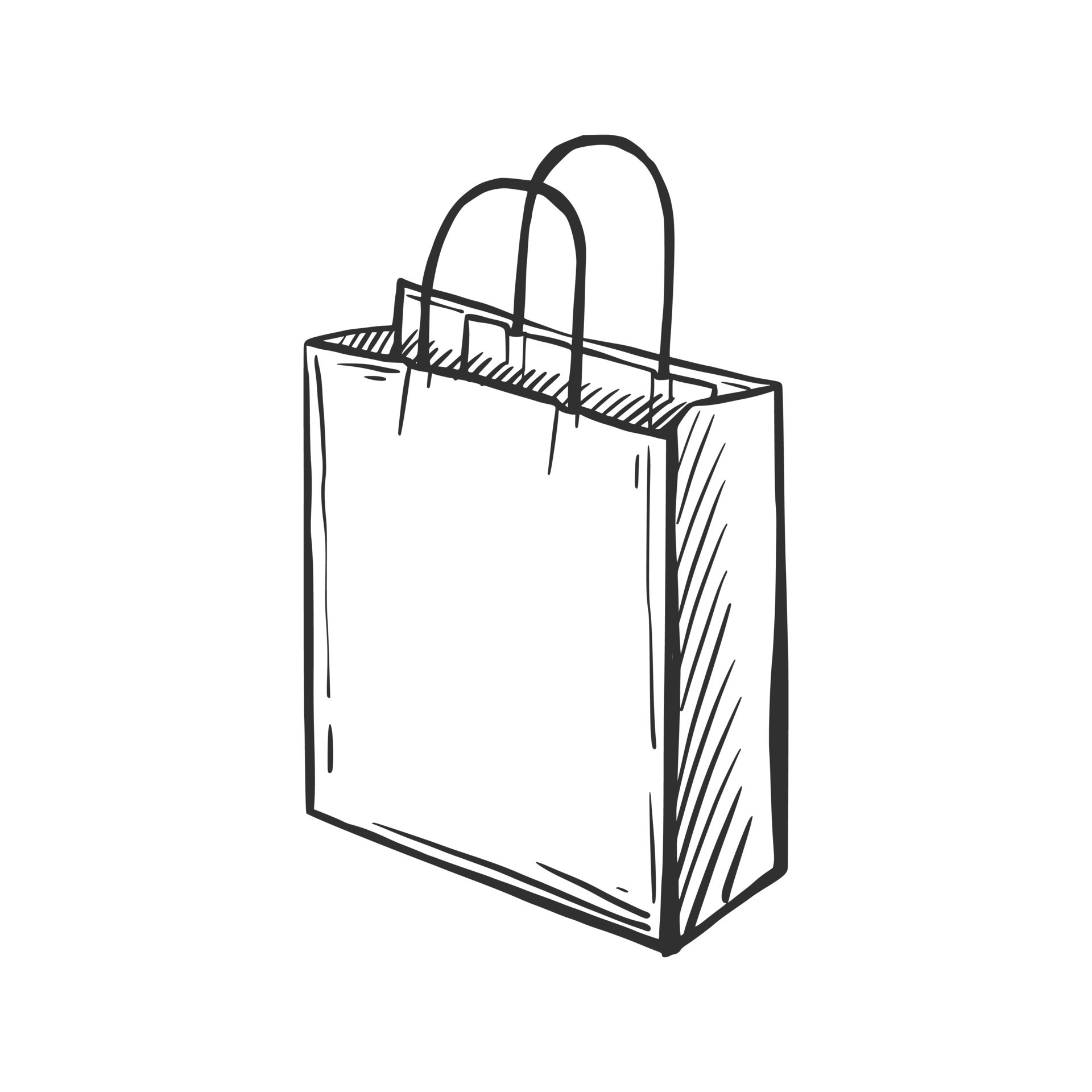 Delivery bag sketch on a white isolated background. Paper bag with handles  .Fashion shopping. Vector hand-drawn illustration. 11090741 Vector Art at  Vecteezy