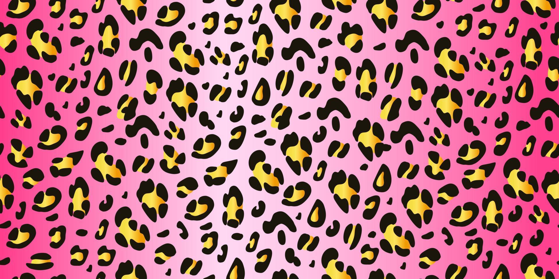Pink leopard seamless pattern. Animalistic print. Ideal for printing on fabric and paper. Vector hand-drawn background