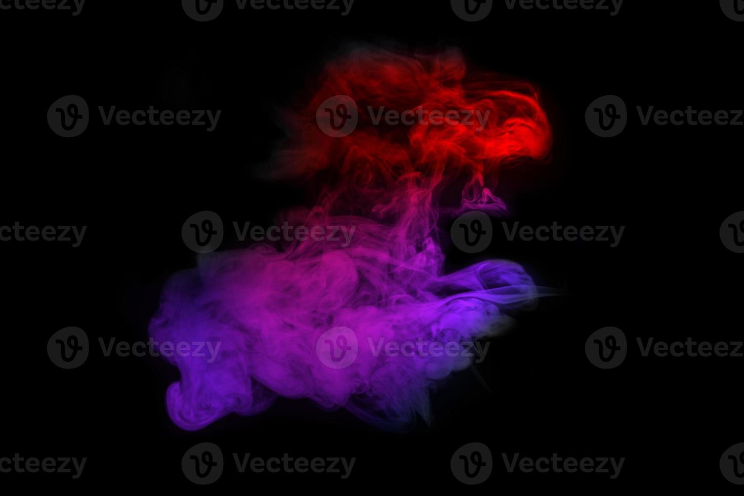 Abstract smoke isolated on black background,Rainbow powder photo