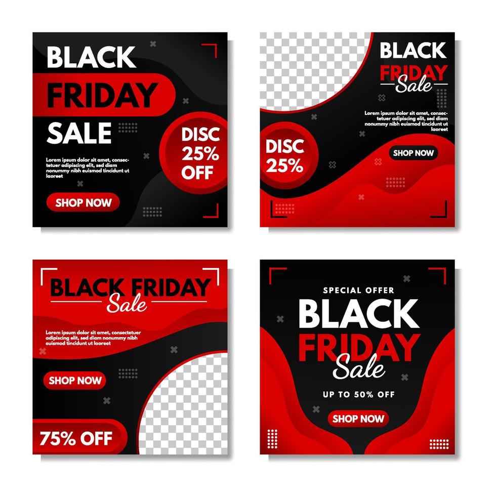 Black Friday Sale Social Media Post Template vector