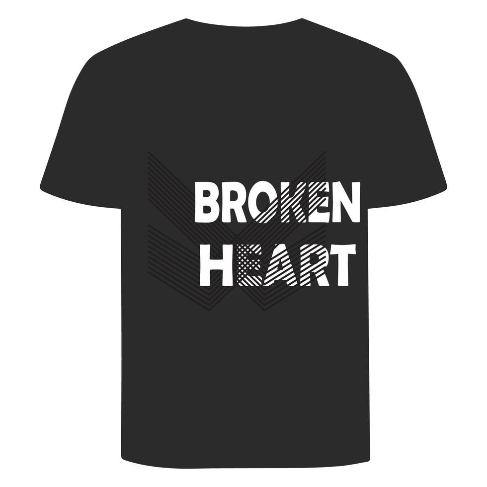 Broken heart t shirt design. vector