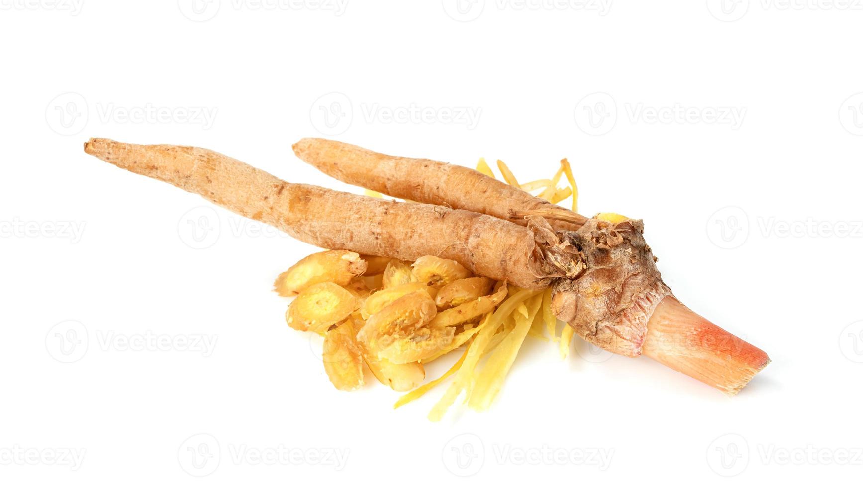finger root or Chinese's Ginger isolated on the white background. photo