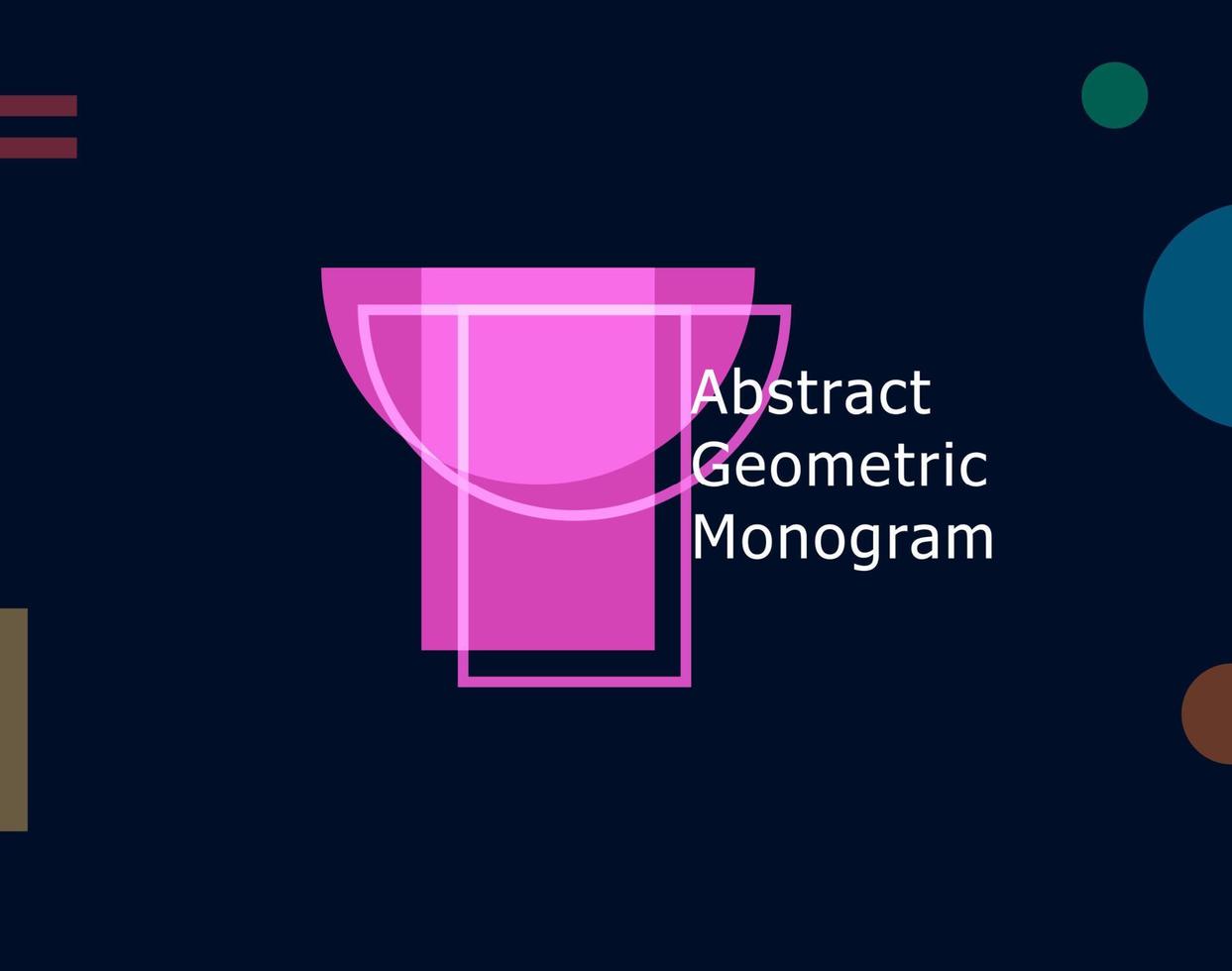 letra geométrica abstracta y concepto gráfico. color forma inusual para la plantilla de diseño de logotipo y monograma. símbolo geométrico de estilo bauhaus o memphis. ilustración vectorial vector