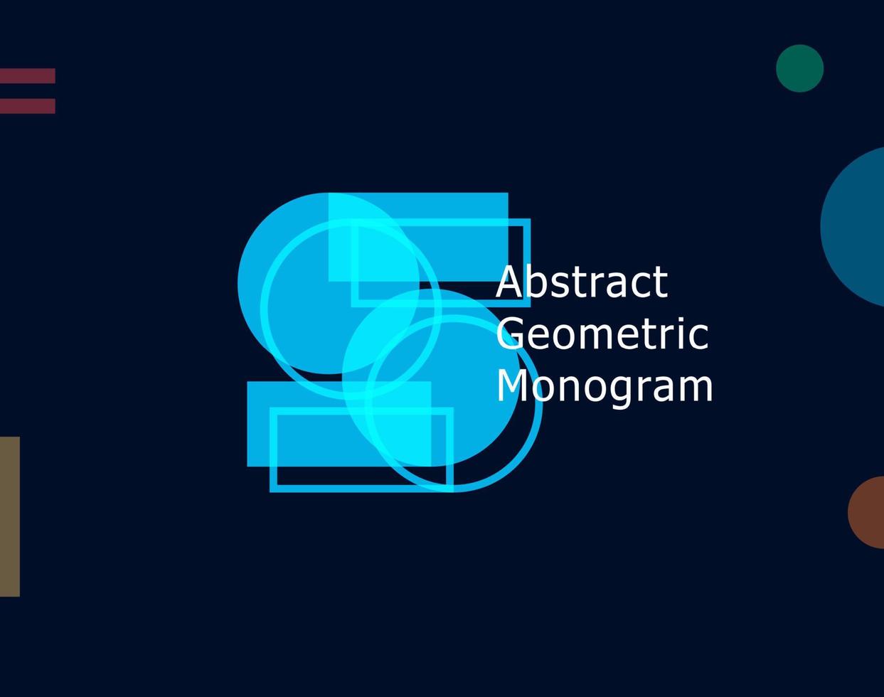 concepto gráfico de letra geométrica abstracta s. color forma inusual para la plantilla de diseño de logotipo y monograma. símbolo geométrico de estilo bauhaus o memphis. ilustración vectorial vector