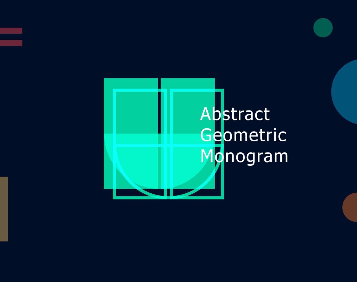 letra geométrica abstracta u concepto gráfico. color forma inusual para la plantilla de diseño de logotipo y monograma. símbolo geométrico de estilo bauhaus o memphis. ilustración vectorial vector